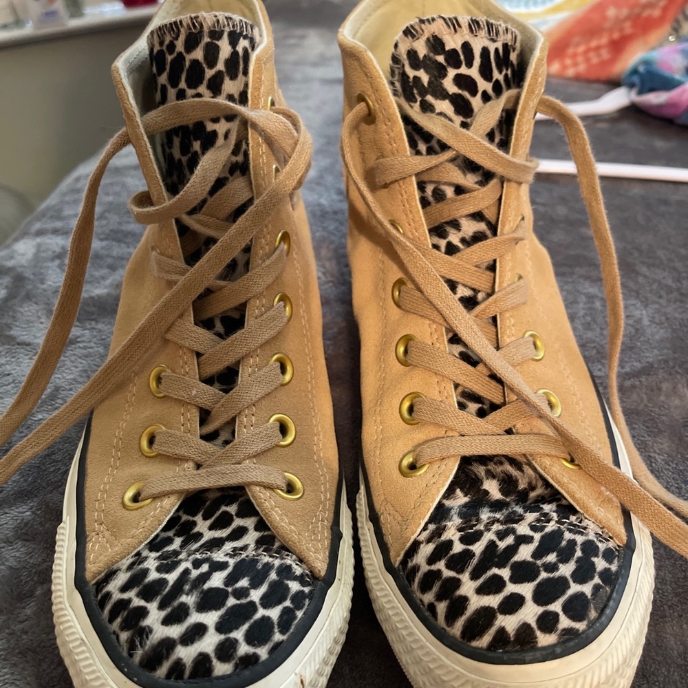Leopard Print High Top Converse